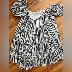 Zebra print babydoll dress